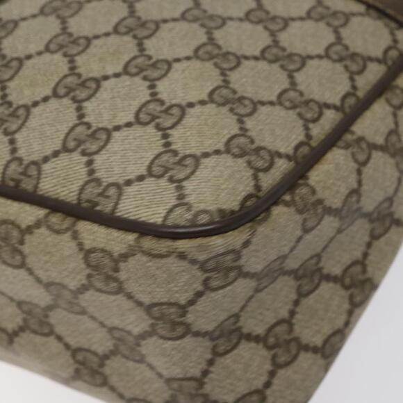 GUCCI GG Supreme Web Sherry Line Hand Bag Pvc Beige Gold Red - Picture 10 of 16